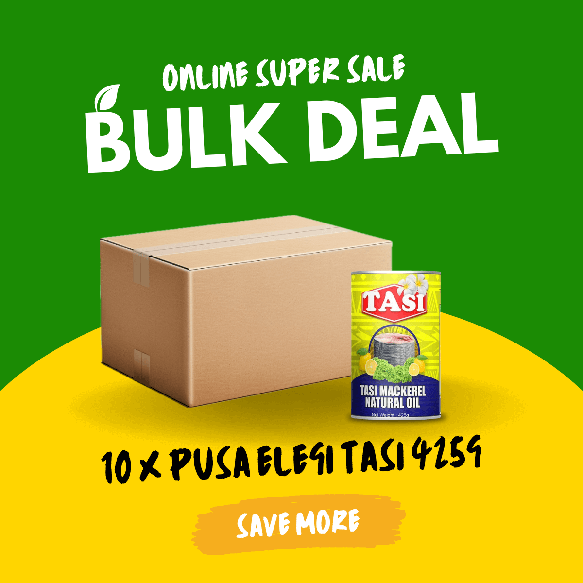 Fa'alavelave Combo - 10 Tasi Mackerel Natural Oil 425gx8 | 10 Pusa Apa