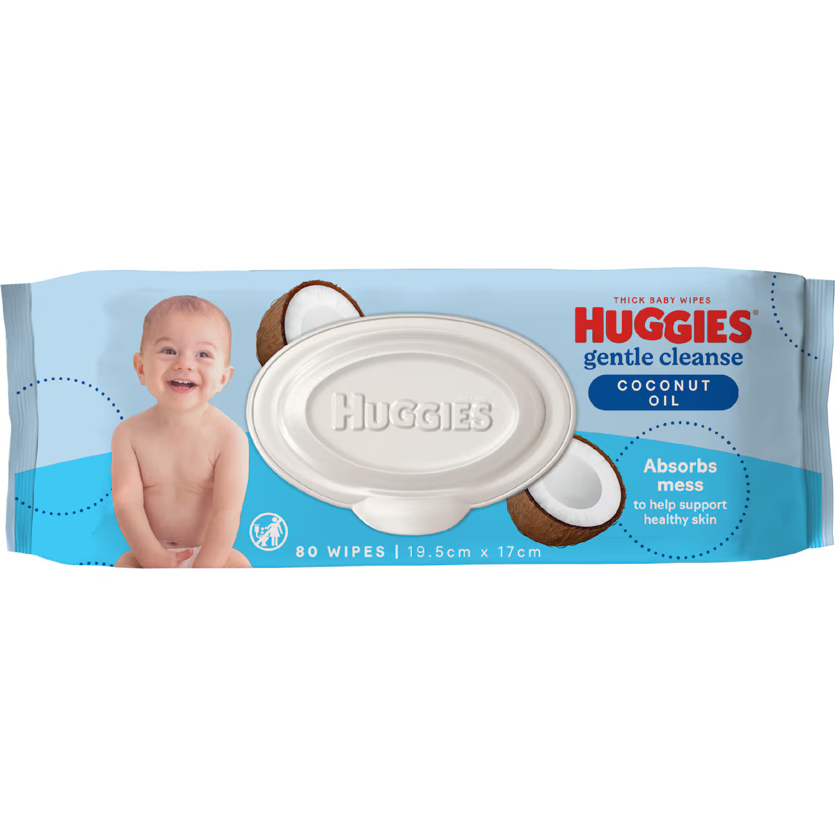 Huggies Baby Wipes Coconut Oil, 80 Pack