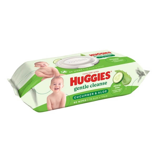 Huggies Baby Wipes Cucumber & Aloe 80 Pack