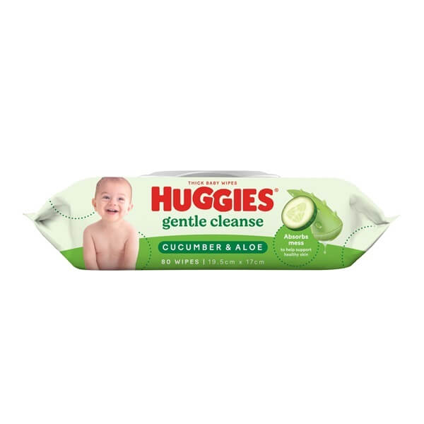 Huggies Baby Wipes Cucumber & Aloe 80 Pack