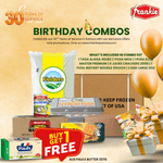 30th Birthday Combo 02 - 1 Rice 40lbs + 1 Chicken Leg Quarter 15kg + 1 LLL Instant Noodle 65g(24) + 1  Master Prem Mackerel 425g(8) + 6 Julies P/Crackers 200g + 2 Large Egg Dozens + Free Pauls Aus Butter 227g