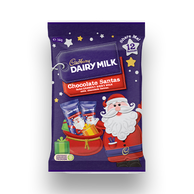 Cadbury D/Milk Choc Santas 144g