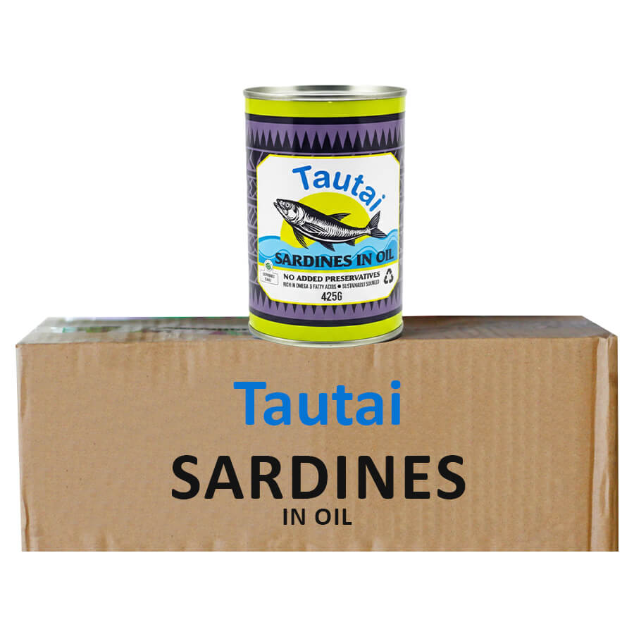 Tautai Sardines In Natural Oil  425g x 8 - Frankie Supermarket