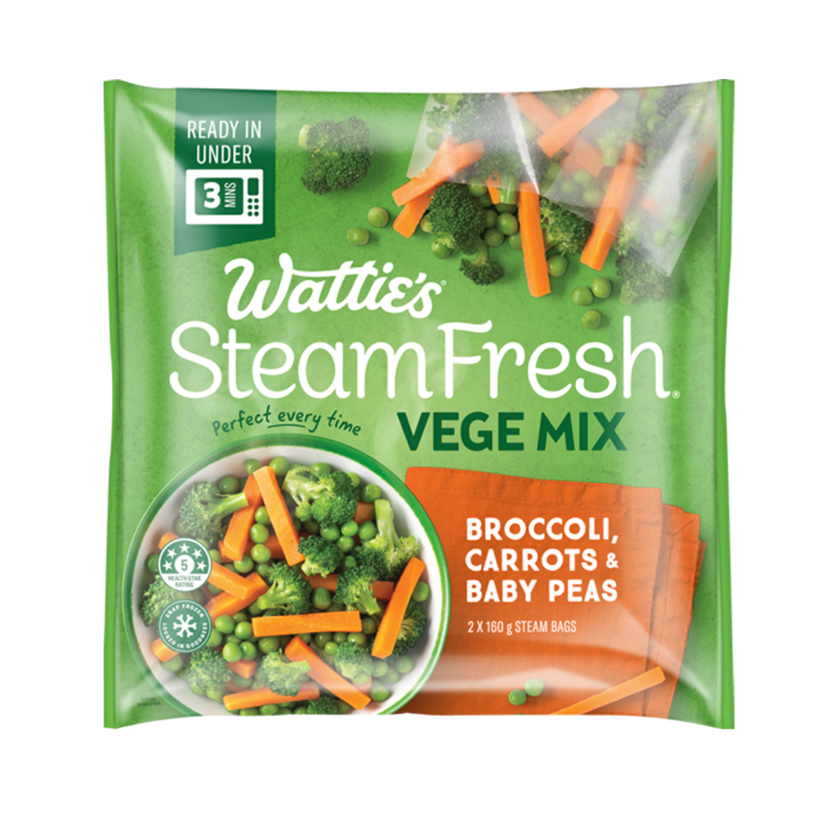 Watties Steam Fresh Veges Mix 320g [Assorted Vegetables]