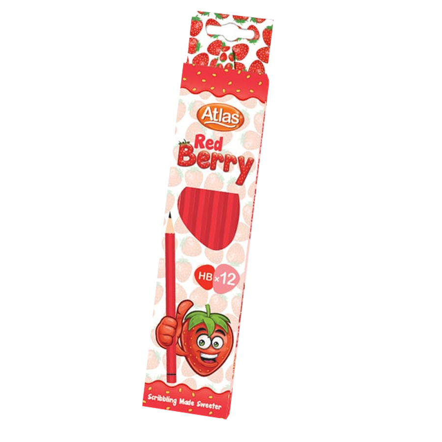 ATLAS HBx12 Pencil- Redberry